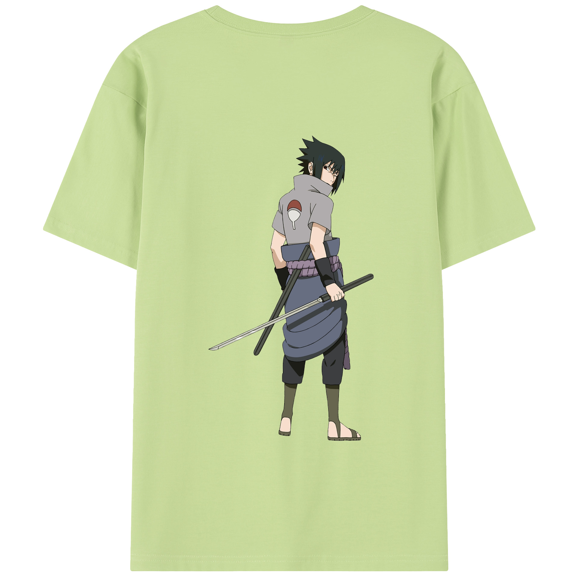 （画像用） NARUTO -ナルト- うちは サスケ Uchiha Sasuke 綿100％半袖Tシャツ（背面プリント）